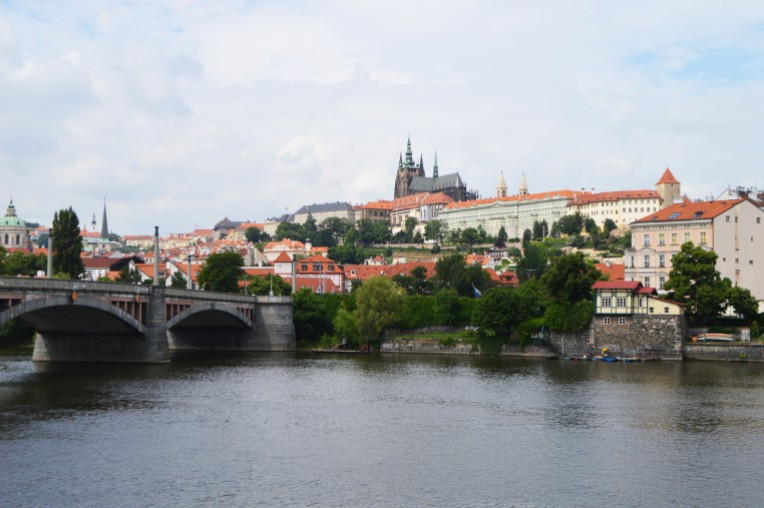 View of the Vltava River and Prague Castle